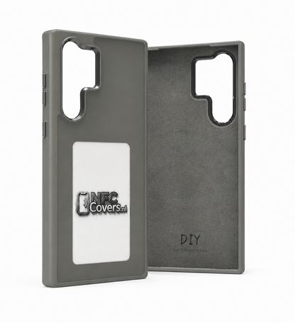 NFC E-Ink telefoonhoesje voor Samsung Galaxy in grijs, voor- en binnenkant