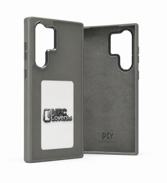 NFC E-Ink telefoonhoesje voor Samsung Galaxy in grijs, voor- en binnenkant