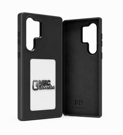 NFC E-Ink telefoonhoesje voor Samsung Galaxy in zwart, voor- en binnenkant