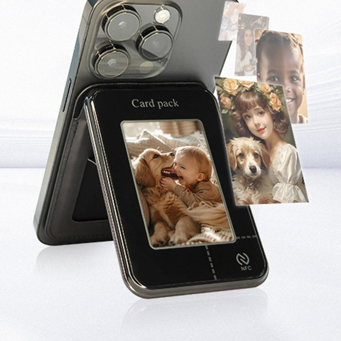 Magnetisk kortholder med E-Ink-display